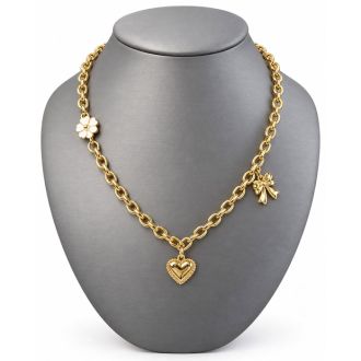 Draper James Heart and Bow Charm Necklace In Gold