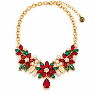 Draper James Holiday Crystal Statement Necklace In Gold`