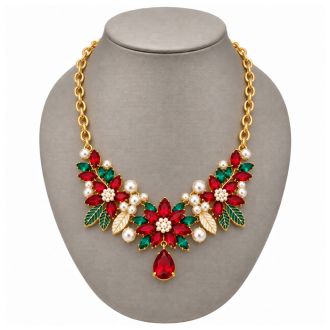 Draper James Holiday Crystal Statement Necklace In Gold`