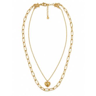 Draper James Paperclip and Heart Layered Necklace In Gold