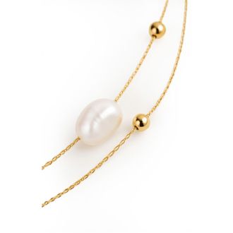 Martha Stewart Everyday Baroque Pearl Double Strand Necklace In Gold