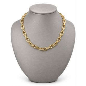 Martha Stewart Everyday Petite Gold Link and Crystal Necklace, 16 Inches