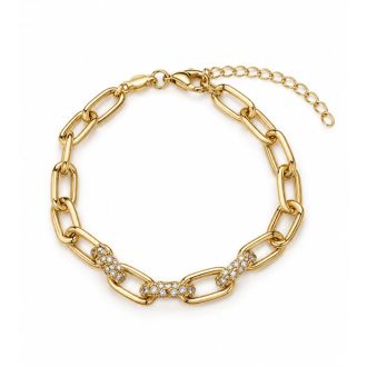 Martha Stewart Everyday Petite Gold Link and Crystal Bracelet, 7 Inches