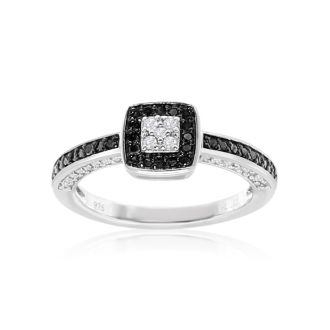 Black and white diamond promise ring discount