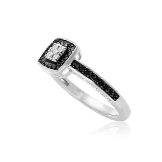 .40ct White and Black Diamond Engagement Ring in Sterling Silver