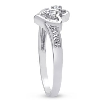 Double Heart Diamond Promise Ring
