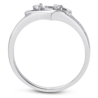 Double Heart Diamond Promise Ring
