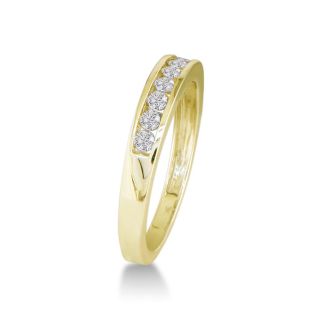1/4 Carat Diamond Wedding Band In Yellow Gold