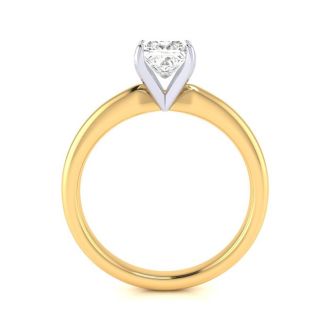 3/4 Carat Princess Diamond Solitaire Engagement Ring In 14K Yellow Gold