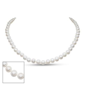 18 inch 7mm AA Pearl Necklace With 14K Yellow Gold Clasp