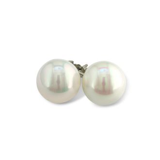 Pearl Stud Earrings With 12mm Shell Pearls