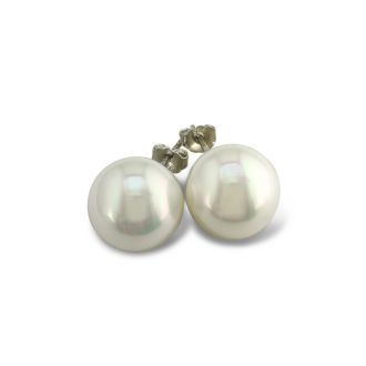 Pearl Stud Earrings With 12mm Shell Pearls