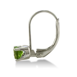 Savvy shoppers will appreciate these beautiful peridot earrings.  The peridot leverback earrings are crafted in shiny 14k white gold.   Perfect for those August babies!