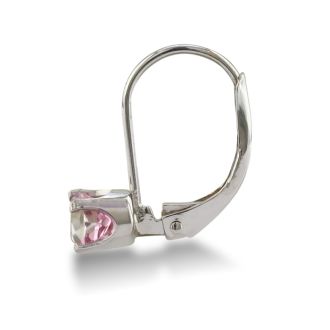 Pink Gemstones 1/2 Carat Pink Topaz Leverback Earrings In 14 Karat White Gold