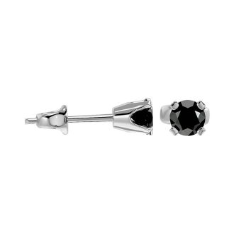 1/10ct Black Diamond Stud Earrings in White Gold