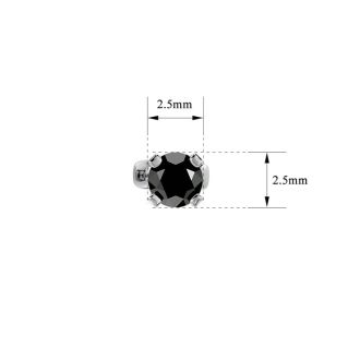 1/10ct Black Diamond Stud Earrings in White Gold