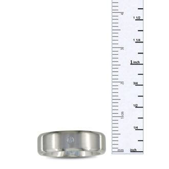 Modern Titanium Wedding Band With 1 Diamond, Size 7.5 to 14
