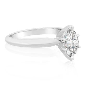 3/4 Carat Marquise Diamond Engagement Ring In 14 Karat White Gold