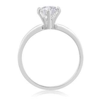 3/4 Carat Marquise Diamond Engagement Ring In 14 Karat White Gold