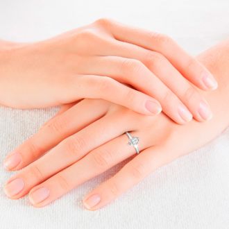 3/4 Carat Marquise Diamond Engagement Ring In 14 Karat White Gold