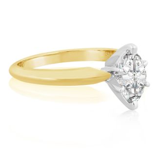 3/4 Carat Marquise Diamond Engagement Ring In 14 Karat Yellow Gold