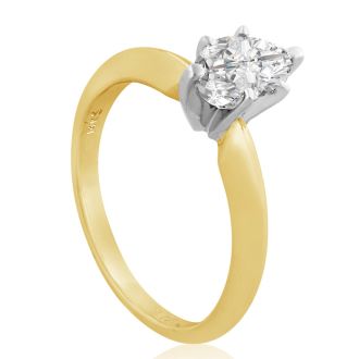 3/4 Carat Marquise Diamond Engagement Ring In 14 Karat Yellow Gold
