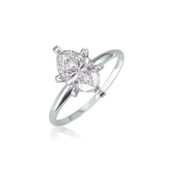1 Carat Marquise Diamond Engagement Ring In 14 Karat White Gold
