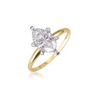1 Carat Marquise Diamond Engagement Ring In 14 Karat Yellow Gold
