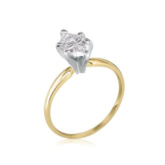 1 Carat Marquise Diamond Engagement Ring In 14 Karat Yellow Gold