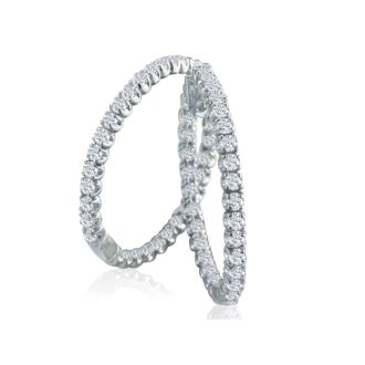3ct Diamond Inside-Out Hoop Earrings in 14k White Gold
