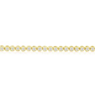 2 1/2 Carat Diamond Tennis Bracelet In 14 Karat Yellow Gold, 9 Inches