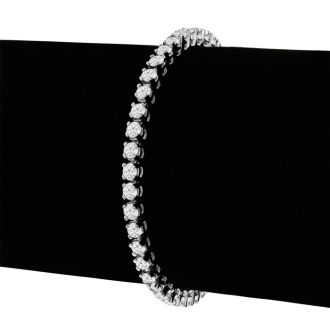 6 1/4 Carat Diamond Tennis Bracelet In 14 Karat White Gold, 9 Inches