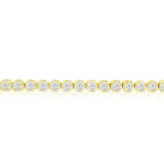 6 1/4 Carat Diamond Tennis Bracelet In 14 Karat Yellow Gold, 9 Inches