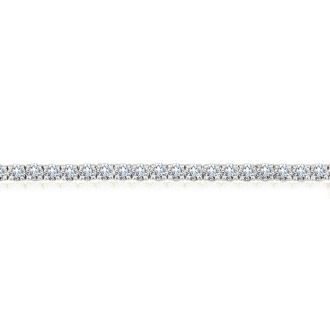 7 Carat Round Diamond Tennis Bracelet In 14 Karat White Gold, 7 Inches