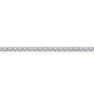 7 Carat Round Diamond Tennis Bracelet In 14 Karat White Gold, 7 Inches