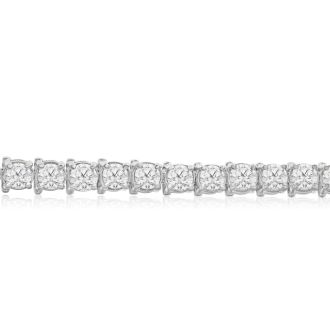 11 Carat Natural Diamond Tennis Bracelet In 14 Karat White Gold, 7 Inches