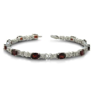 7.5ct Garnet and Diamond Bracelet
