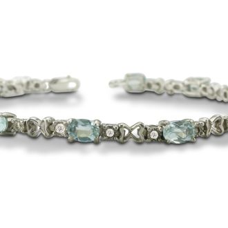 6ct Aquamarine and Diamond Bracelet
