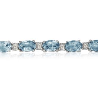 10ct Aquamarine and Diamond Bracelet
