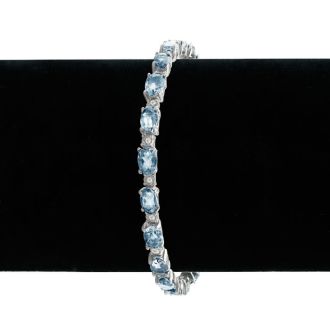 10ct Aquamarine and Diamond Bracelet
