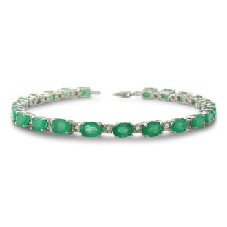 14ct Emerald and Diamond Bracelet
