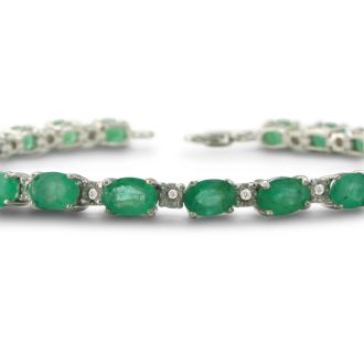 14ct Emerald and Diamond Bracelet
