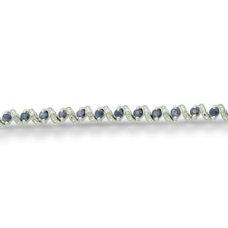 5 Carat Sapphire and Diamond Bracelet in Sterling Silver