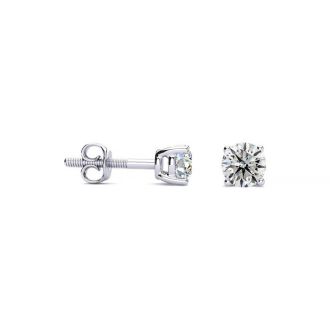 1/4 Carat Diamond Stud Earrings In 14 Karat White Gold