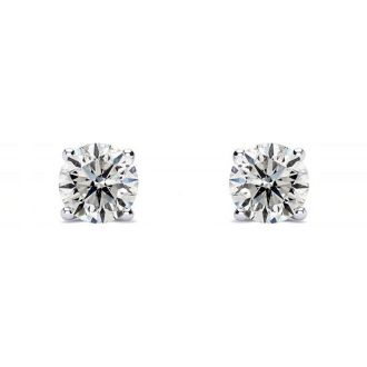 1/4 Carat Diamond Stud Earrings In 14 Karat White Gold