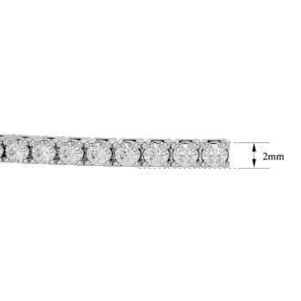 6.5 Inch 10K White Gold 1 7/8 Carat Diamond Tennis Bracelet