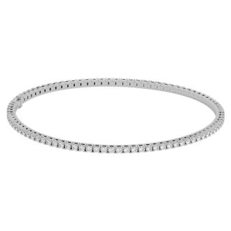 8 Inch 10K White Gold 2 1/4 Carat Diamond Tennis Bracelet