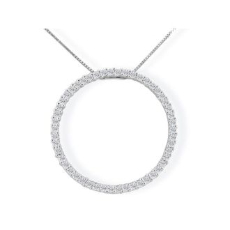 Popular 1/4ct Circle Style Diamond Pendant in 10k White Gold