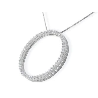Popular 1/4ct Circle Style Diamond Pendant in 10k White Gold