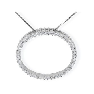 Popular 1/4ct Circle Style Diamond Pendant in 10k White Gold